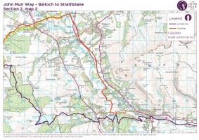 John Muir Way section 2 map 2 Burncrooks Killearn to Strathblane